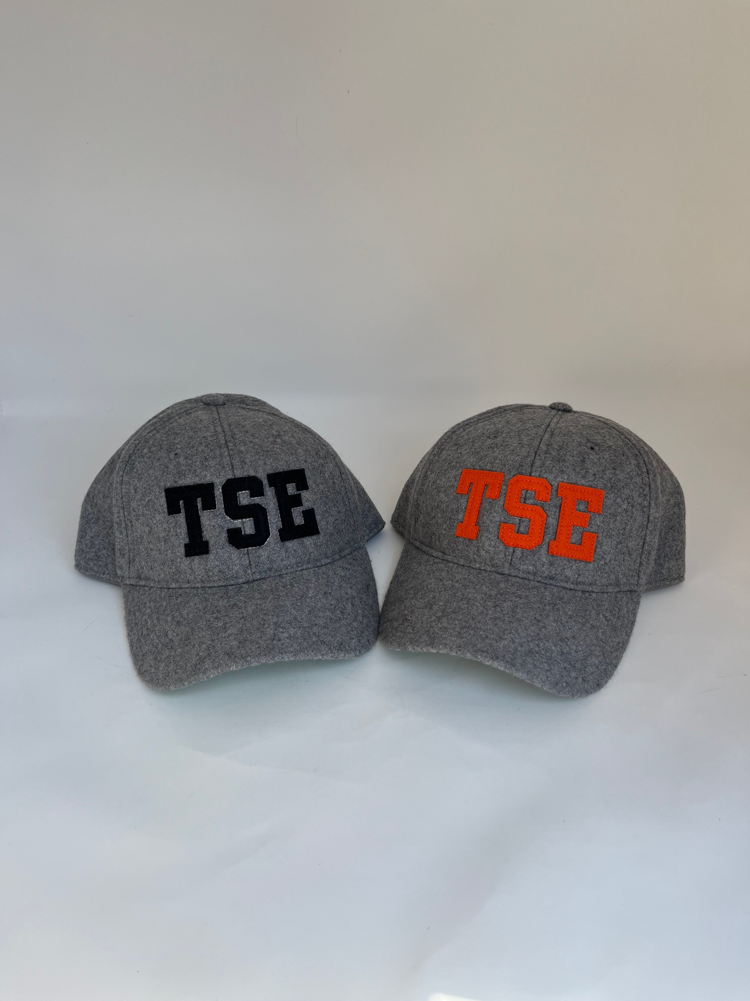 Hat Grey Wool Flannel TSE Black Orange